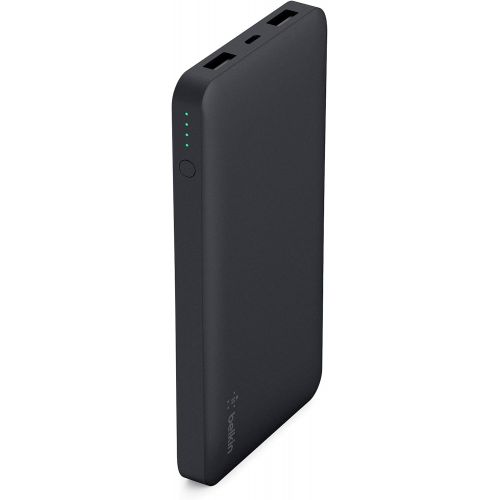 벨킨 Belkin Pocket Power 10K Power Bank (Portable Charger for iPhone, Samsung Galaxy, Google Pixel 3 , Apple Watch and more), Black