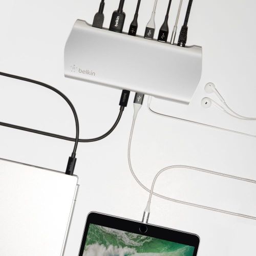 벨킨 Belkin USB-C 3.1 Express Dock HD with 1-Meter/3.3 Foot USB-C Cable: Compatible with MacBook (Early 2015 or later,) MacBook Pro 13 (2016 or later,) MacBook Pro 13 & 15 w/Touch Bar (