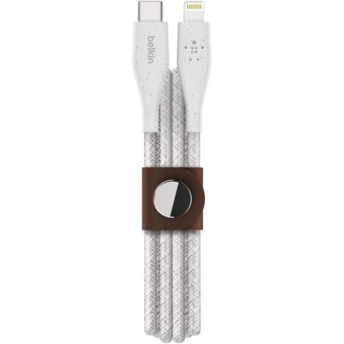 벨킨 Belkin USB-C to Lightning Cable + Strap (Made with DuraTek) Ultra-Strong iPhone Fast Charging Cable, iPhone USB-C Cable, 4ft/1.2m