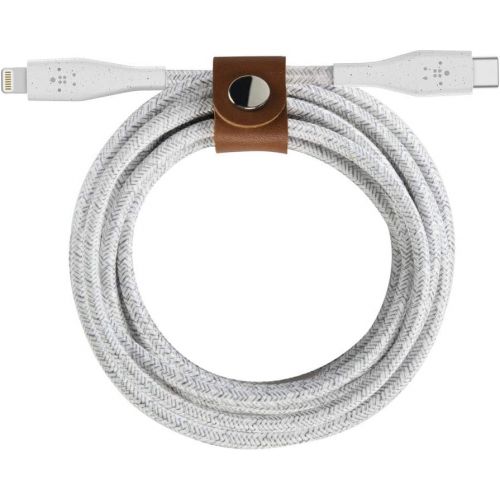 벨킨 Belkin USB-C to Lightning Cable + Strap (Made with DuraTek) Ultra-Strong iPhone Fast Charging Cable, iPhone USB-C Cable, 4ft/1.2m