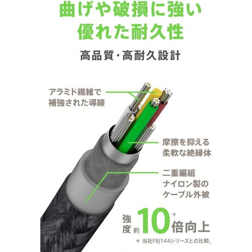 벨킨 Belkin USB-C to Lightning Cable + Strap (Made with DuraTek) Ultra-Strong iPhone Fast Charging Cable, iPhone USB-C Cable, 4ft/1.2m