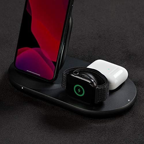 벨킨 Belkin 3-in-1 Wireless Charger (Wireless Charging Station for iPhone, Apple Watch, AirPods) Wireless Charging Dock, iPhone Charging Dock, Apple Watch Charging Stand