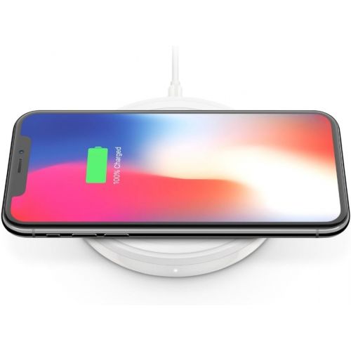 벨킨 Belkin Boost Up Wireless Charging Pad 10W  Qi Wireless Charger for iPhone XS, XS Max, XR / Samsung Galaxy S9, S9+, Note9 / LG, Sony and more (White)