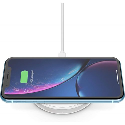 벨킨 Belkin Boost Up Wireless Charging Pad 10W  Qi Wireless Charger for iPhone XS, XS Max, XR / Samsung Galaxy S9, S9+, Note9 / LG, Sony and more (White)