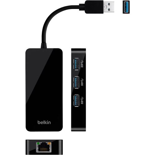 벨킨 Belkin USB-IF Certified USB 3.0 3-Port Hub with Gigabit Ethernet Adapter