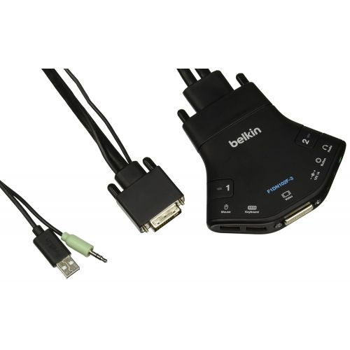벨킨 Belkin Secure 2-Port Flip DVI-D KVM with Audio, PP 3.0