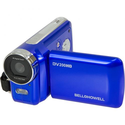 벨 Bell and Howell Bell & Howell DV200HD HD Video Camera Camcorder with Built-in Video Light (Blue) with 16GB Card + Case + Mini Tripod + Kit