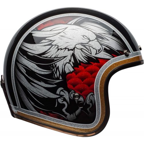 벨 Bell Custom 500 Carbon Open Face Motorcycle Helmet (RSD Bomb BlackGold, Medium) (Non-Current Graphic)