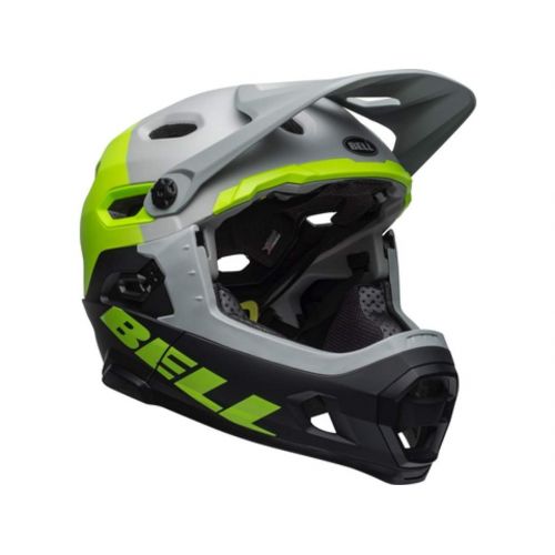 벨 Bell Super DH Mips Unhinged Matte Gloss Grey Green Black Mountain Bike Helmet Size Medium