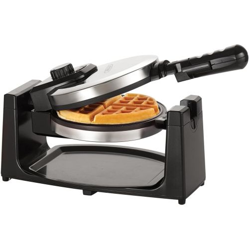  BELLA Classic Rotating Non-Stick Belgian Waffle Maker, Perfect 1 Thick Waffles, PFOA Free Non Stick Coating & Removeable Drip Tray for Easy Clean Up, Browning Control, Stainless St