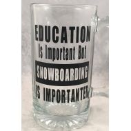 /BellaandKateDesigns Snowboard Beer Mug - Snowboarding Beer Glass- Glass for Snowboarders - Gifts for Snowboarders - Snowboarding Gifts