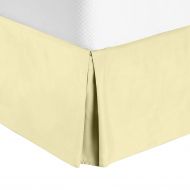 Bellacasa creations Box Pleated Bed Skirt-400 Thread Count 100% Organic Cotton,Quadruple Pleated, Wrinkle and Fade Resistant, 19” Tailored DropInches(King,Vanilla Yellow)