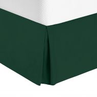 Bellacasa creations Box Pleated Bed Skirt-400 Thread Count 100% Egyptian Cotton,Quadruple Pleated, Wrinkle and Fade Resistant, 19” Tailored DropInches(Full,Hunter Green)