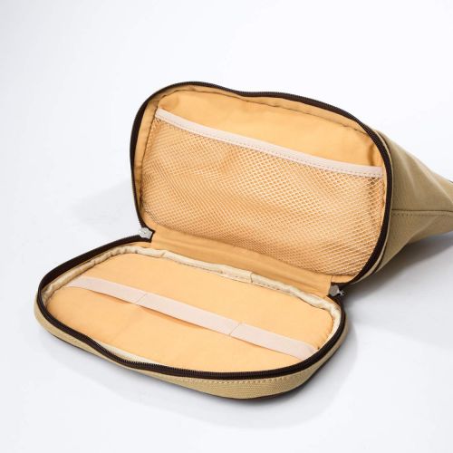  Bellagio-Italia Toiletry Bag for Travel, Tan Canvas - Store Your Travel Kit Safely and Securely - For Shave, Cosmetics, and Accessories