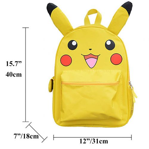  Bellagione Pikachu School Backpack 16” Book Bag for Kids Children Teen