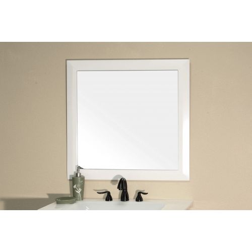  Bellaterra Home 203054-MIRROR Solid Wood Frame Mirror, White