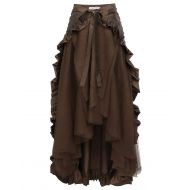 Belle+Poque Belle Poque Womens Steampunk Gothic Wrap Skirt Victorian Ruffles Pirate Skirt