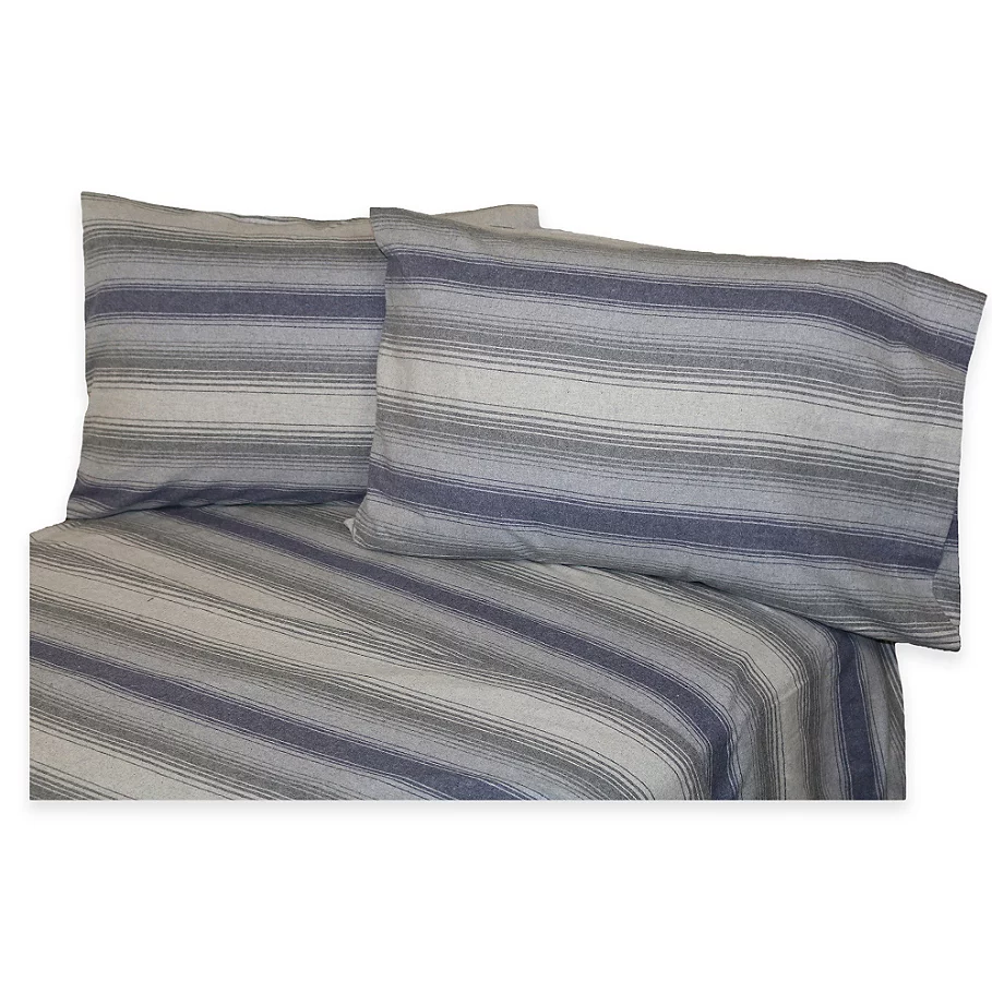  Belle Epoque La Rochelle Collection Striped Heathered Flannel Sheet Set