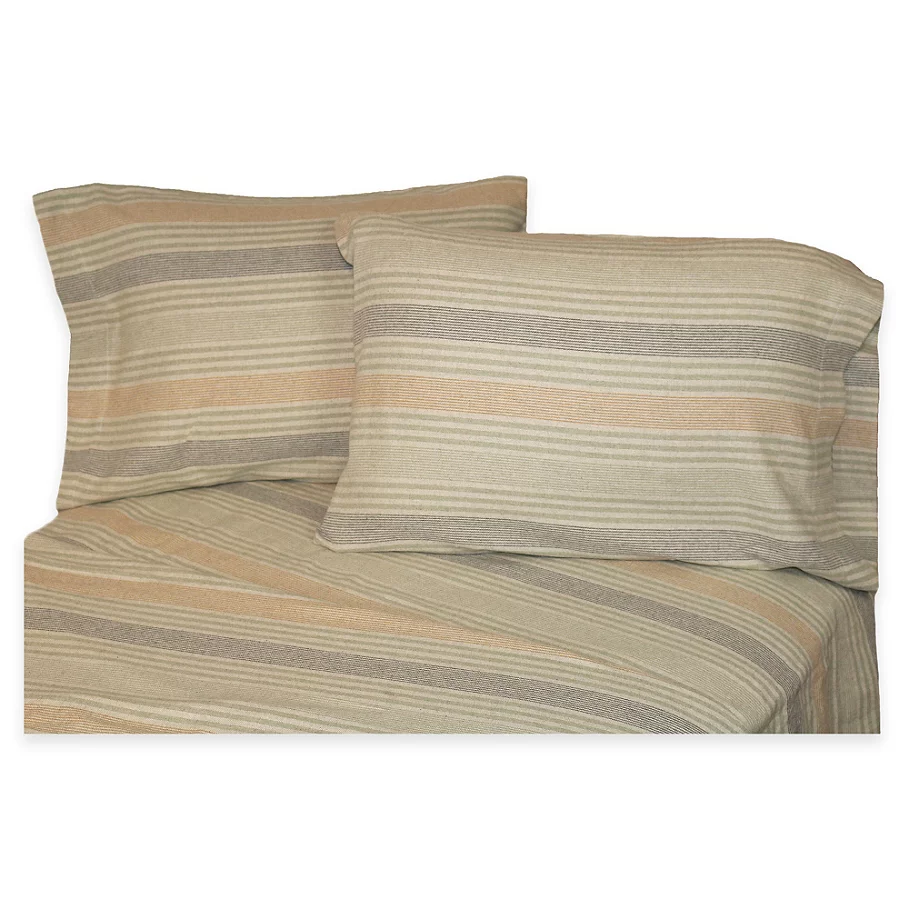  Belle Epoque La Rochelle Collection Striped Heathered Flannel Sheet Set