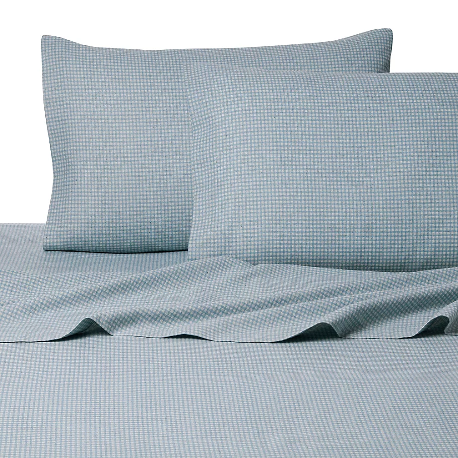  Belle Epoque La Rochelle Collection Gingham Heathered Flannel Sheet Set