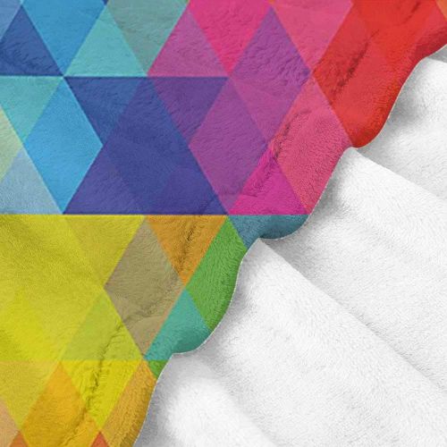  BelleAckerman Weighted Blanket Adult Digital,Abstract Colorful Image Mosaic Blurry Bee Hive Like Geometric Lines Image Artwork,Multicolor Couch/Bed,Super Soft and Warm,Durable Throw Blanket 60x7