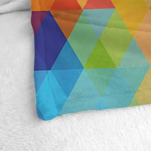  BelleAckerman Weighted Blanket Adult Digital,Abstract Colorful Image Mosaic Blurry Bee Hive Like Geometric Lines Image Artwork,Multicolor Couch/Bed,Super Soft and Warm,Durable Throw Blanket 60x7