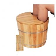 BelleLotus Foot Bath Barrel, 30cm High Foot Bath Foot Barrel Bucket Adult Thickening Mu Foot Barrel Fir Foot Barrel Foot Tub for Soaking Feet Massager Foot Care,C