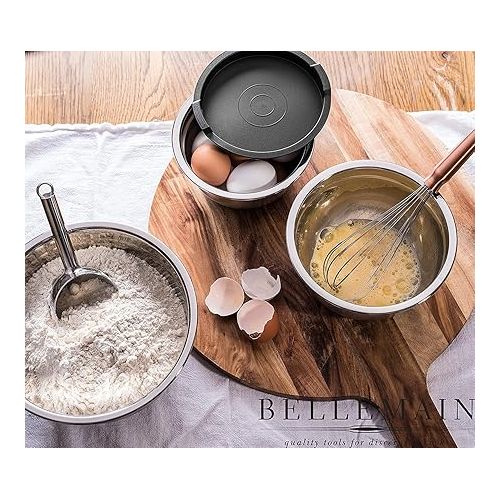  Bellemain Stainless Steel Non-Slip Mixing Bowls with Lids (4-Piece Set)