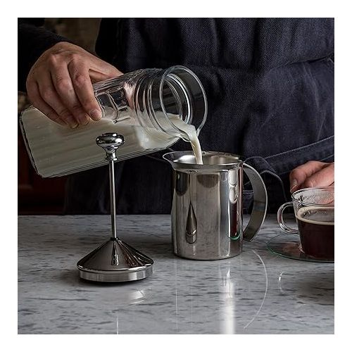  Bellemain Milk Frother Handheld, Thick, Creamy Milk Foam Maker, Warm & Cold Milk Foamer | Stainless Steel Hand Held Frother for Coffee, Latte, Cappuccino, Frappe, Matcha, Hot Chocolate, 14 oz.