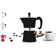 Bellemain Stovetop Espresso Maker Moka Pot (Black, 3 Cup)