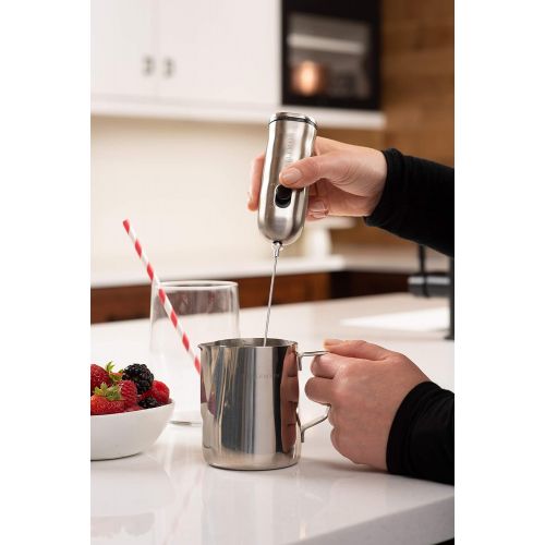  Bellemain Professional Milk Frother 2-Speed Battery Operated Handheld Milk Frother for Latte, Cappuccino,and Bulletproof Coffee