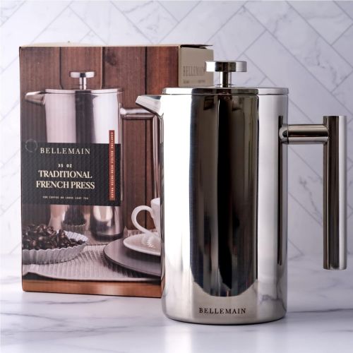  [아마존베스트]Bellemain French Press - Extra Filters Included - Coffee and Tea Maker - Stainless Steel- (Stainless Steel, 20 oz)