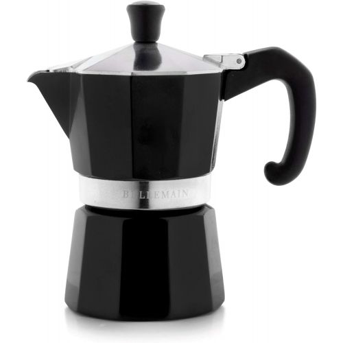  Bellemain Stovetop Espresso Maker Moka Pot (Black, 3 Cup)