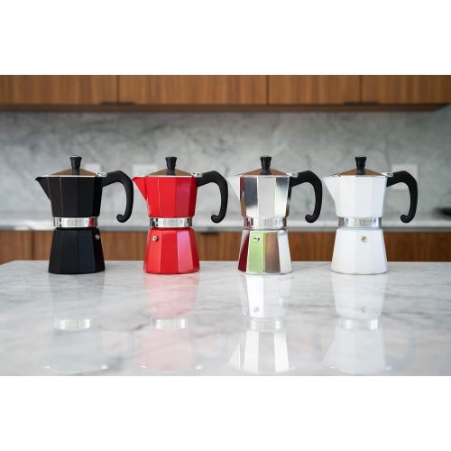  Bellemain Stovetop Espresso Maker Moka Pot (Black, 3 Cup)