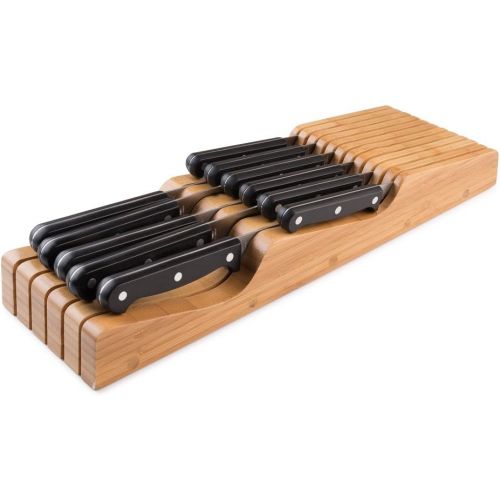  Bellemain 100% Pure Bamboo in Drawer Knife Block , Knife Organizer