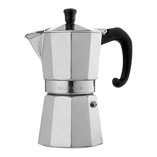  [아마존베스트]Bellemain Stovetop Espresso Maker Moka Pot (Silver, 6 Cup)