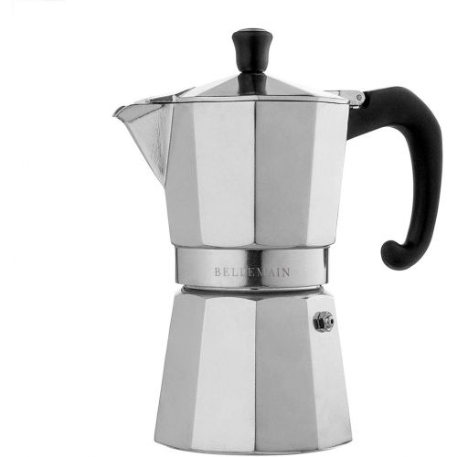  [아마존베스트]Bellemain Stovetop Espresso Maker Moka Pot (Silver, 6 Cup)