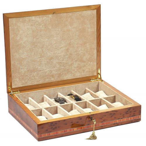  Bello Games New York, Inc. Bello Collezioni - Abruzzo Luxury Italian Briarwood MensWomens 12 Watch Box