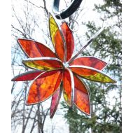 BelloGlass Stained glass flower garden art home decor yard decoration sun catcher glass sculpture gift for her housewarming gift wedding gift