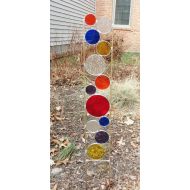 BelloGlass Stained glass garden art stake flower plants garden decor metal sculpture gift for her best friend gift home decor garden sculpture