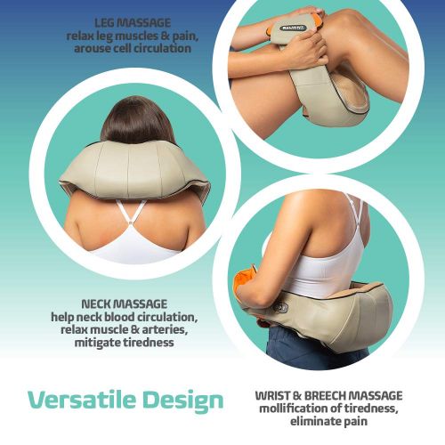  Belmint Neck and Shoulder Massager with Heat - Shiatsu Deep Kneading Massage Machine to Relief and...