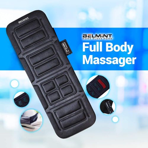  Belmint Massage Mat for Full Body - Vibrating Massager Pad with Heat | 10 Vibration Motor Mattress Pad for...