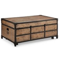 Belmont Magnussen T4039-67 T4039 Maguire Industrial Storage Trunk Coffee Table in Weathered Barley Finish