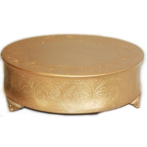  Belmont Cake Stands LLC Allure Wedding Cake Stand Plateau 18 Inch Matte Gold Round