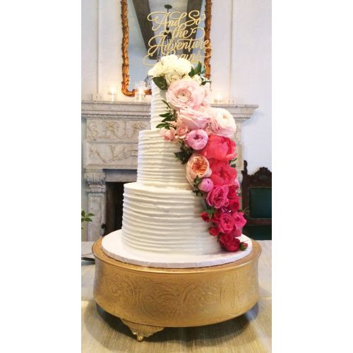  Belmont Cake Stands LLC Allure Wedding Cake Stand Plateau 18 Inch Matte Gold Round