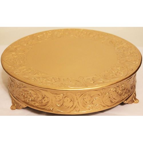  Belmont Cake Stands LLC Belmont 14 Inch Matte Gold Round Wedding Cake Stand Plateau-