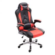 Belovedkai Executive Racing Gaming Chair High Back Reclining PU Leather Chair (Black & red)