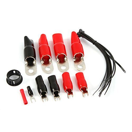  Belva Complete 1/0 + 4 Gauge [RED] Copper-Clad Dual Amp Wiring Kit [BPK0D]