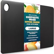 Wooden Cutting Board for Kitchen - Large Composite Wood Cutting Boards Dishwasher - Thin, BPA Free & Eco-Friendly Chopping Board (14.5 x 11.25 Inch, Slate Black)