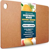 Wooden Cutting Board for Kitchen - Extra Large Composite Wood Cutting Boards Dishwasher - Thin, BPA Free & Eco-Friendly Chopping Board (18 x 12 Inch, Natural)
